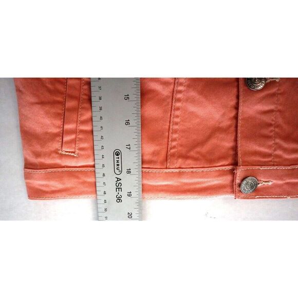 True Religion 208176 Women's Sz XL Coral Jesse Denim Cropped Trucker Jacket - Picture 14 of 14